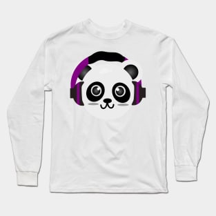 music and Cute Animal Friendly Panda Long Sleeve T-Shirt